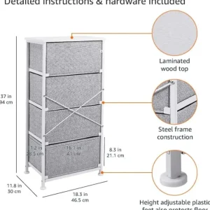 Fabric and metal storage drawers - Image 3