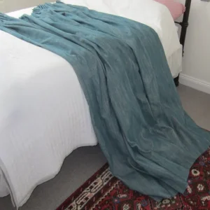 Pair of Pencil Pleat Lined Curtains in Teal John Lewis Fabric