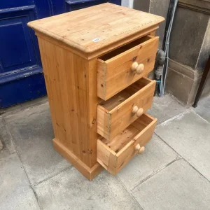 Solid pine , tall narrow chest of drawers . - Image 2