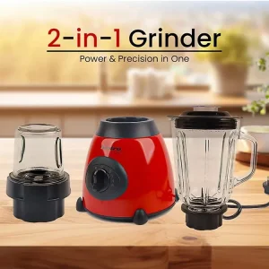 Bistro Chef 2-in-1 Ice Nuts Crushing Mixer Blender 850W Made from Glass & Stainless Steel (Red) - Image 4