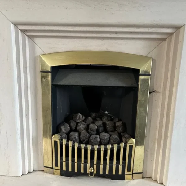 Marble surround gas fireplace