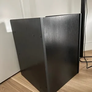 Black wooden bed side table - Image 3