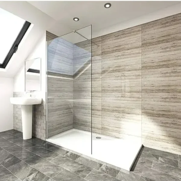 Elegant wet room shower screen