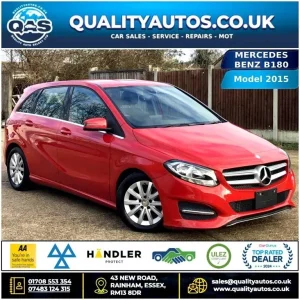 2015 Mercedes-Benz B-Class MERCEDES-BENZ B180 BLUE EFF SPORT 1.6L PETROL AUTO 15-65 RED ULEZ FRES...