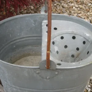 Vintage galvanised mop bucket or can be used as a garden planter. - Image 2