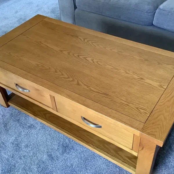 Medium oak coffee table in good condition | in Cheddar, Somerset