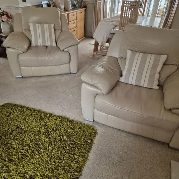 sofa and Arm Chairs, all recliners and in leather