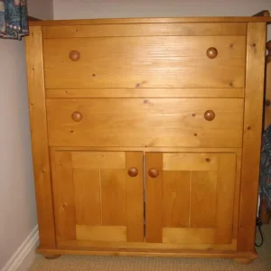 Solid pine cupboard with baby change top