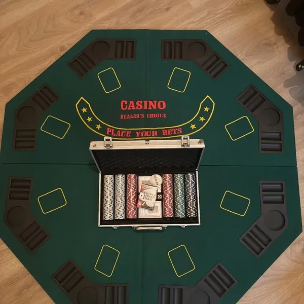 Brand new poker set with chips