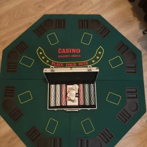 Brand new poker set with chips
