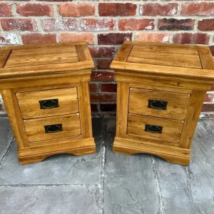 Pair of Solid Oak Bedside Tables - Excellent Condition - Image 2