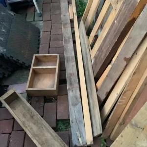 Garden fence with other timber pieces