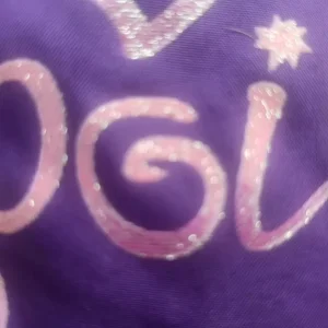 Purple dog coat pink glittery, small dog as new - Image 2