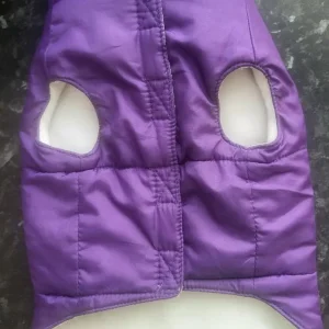 Purple dog coat pink glittery, small dog as new - Image 3