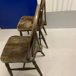 Two vintage wooden chairs pair of wooden chairs - Image 3