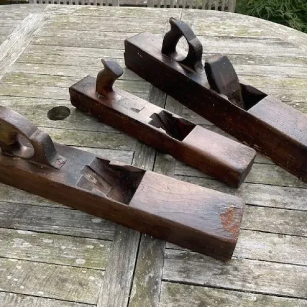 Three Antique Carpenters Planes
