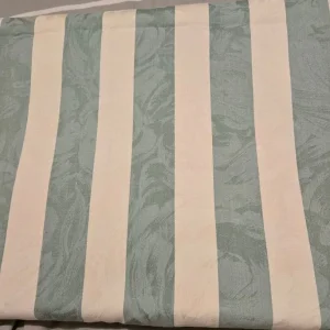 Green and cream striped curtains 38"X 84" - Image 2