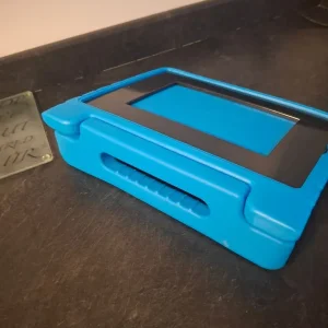 2 x Kids i Pad Pro Rubber Case. With Handle.Blue. Handle folds into raised angle support. - Image 2