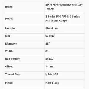 BMW 1 series 18" 554M Mperformance Wheels and Tyres - Image 3
