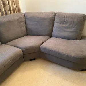 LARGE GREY FABRIC 8 SEATER CORNER SOFA ,VERY GOOD USED CONDITION PURCHASED LAST YEAR ,DELIVERY - Image 2