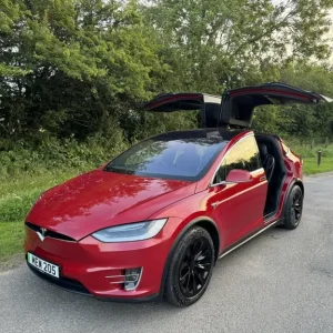2017 Tesla Model X Executive Red 7 Seat, Full Autopilot, Falcon Wing Doors, Excellent Condition