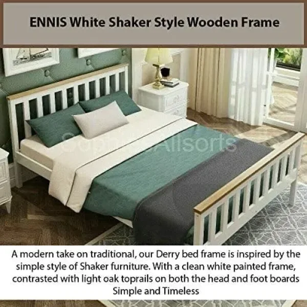 Double bed, shaker bed, wooden bed, with double mattress, bargain, Deliver