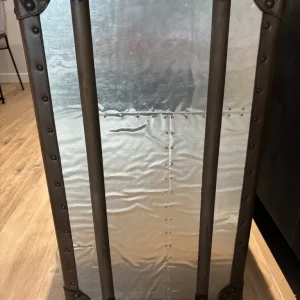 2 x silver metal trunk style side table drawers / bedside drawers - Image 6