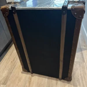 2 x silver metal trunk style side table drawers / bedside drawers - Image 8