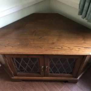 Solid Dark Oak Corner TV Unit - Image 2
