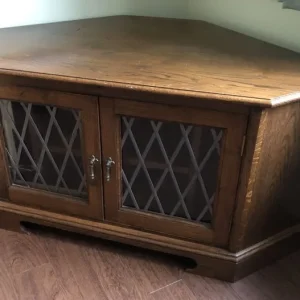 Solid Dark Oak Corner TV Unit