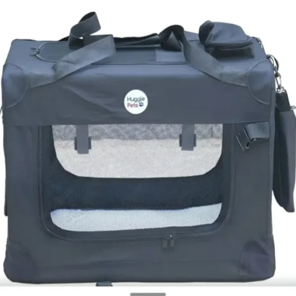 HugglePets Foldable Fabric Pet Crate Carrier - (Large 70 x 52cm)