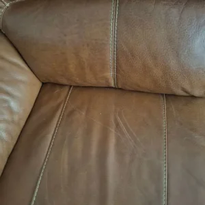 Brown Leather Sofa - Image 2