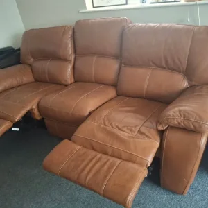 Brown Leather Sofa - Image 3