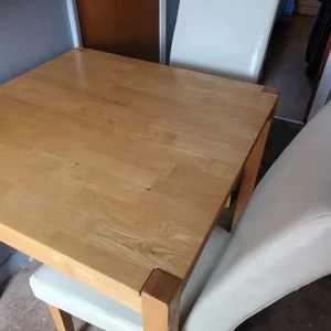AS NEW PINE TABLE AND 2 X CHAIRS - Image 3
