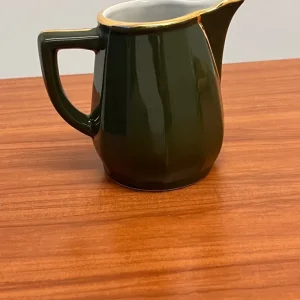 Vintage Apilco & Delaunay Green & Gold Jug, Sauce Jar and Sugar Bowl - Image 6