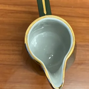 Vintage Apilco & Delaunay Green & Gold Jug, Sauce Jar and Sugar Bowl - Image 7