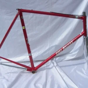 EDDY MERCKX PROFESSIONAL FLAME RED FLAT CROWN 60.5cm CTC FRAME & FORKS USED CON - Image 2