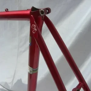 EDDY MERCKX PROFESSIONAL FLAME RED FLAT CROWN 60.5cm CTC FRAME & FORKS USED CON - Image 7