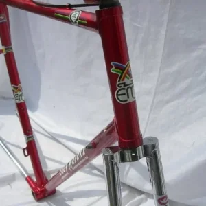 EDDY MERCKX PROFESSIONAL FLAME RED FLAT CROWN 60.5cm CTC FRAME & FORKS USED CON