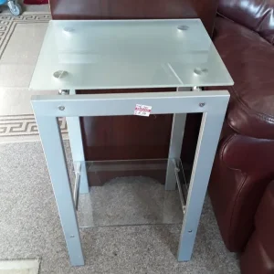 Chrome & frosted glass side table Low Cost Moves 2nd Hand Furniture STALYBRIDGE SK15 3DN - Image 2