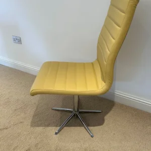 8x Mustard Leather Dining Chairs - Image 3