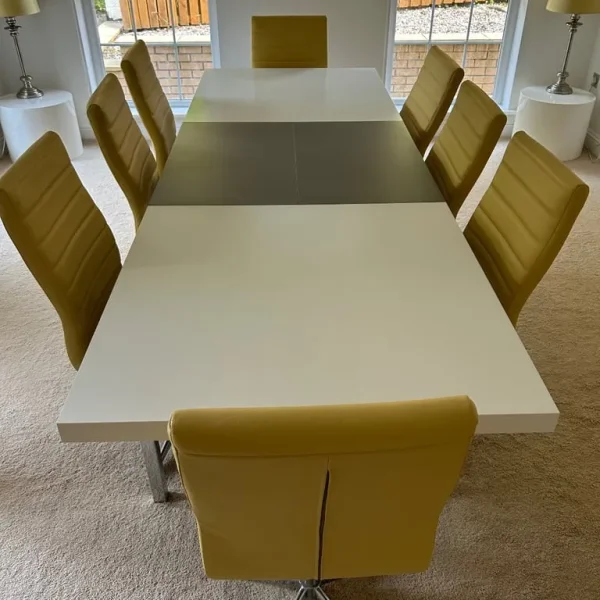 8x Mustard Leather Dining Chairs