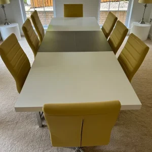 8x Mustard Leather Dining Chairs