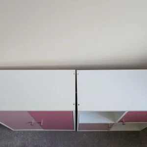 Kallax style storage pink and white shelving/cupboards - Image 6