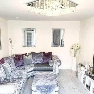 Corner sofa with footstool - Image 2