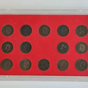 Collector's George V 1911-1920 Antique British Farthing Coin Set - Image 2