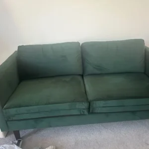 John Lewis ANYDAY small velvet green sofas - Image 2