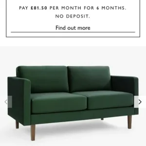 John Lewis ANYDAY small velvet green sofas - Image 3