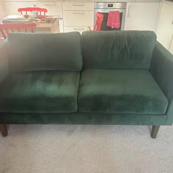 John Lewis ANYDAY small velvet green sofas