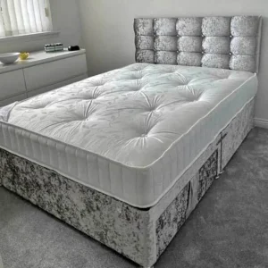 4ft 6in double bed with mattress and headboard